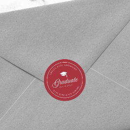 Mortarboardスクリプト編集可能カラー大学院 ラウンドシール