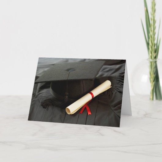 Mortarboard、ディプロマ、ガウン卒業カード カード (正面)