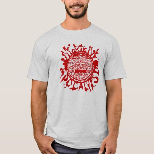 Mortem Apocalypsiの記章のワイシャツ(赤い) Tシャツ (正面)