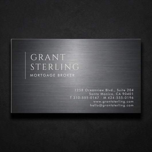 Mortgage Broker Metallic Professional 名刺