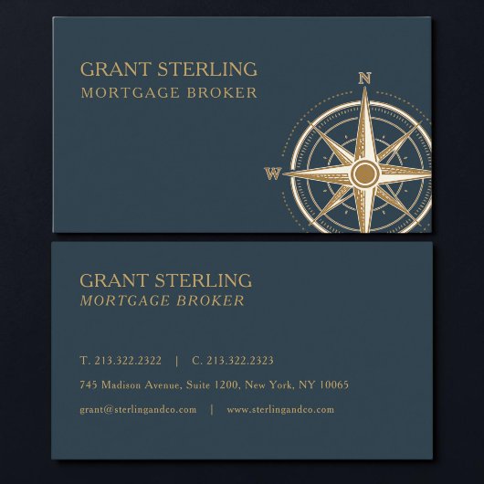 Mortgage Broker Nautical Compass  名刺