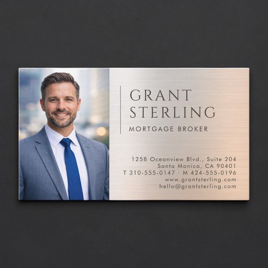 Mortgage Broker Photo Metallic 名刺