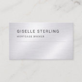 Mortgage Broker Silver Metallic Professional 名刺 (正面)