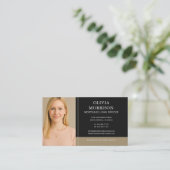 Mortgage Loan Officer Photo Black Gold 名刺 (スタンド正面)