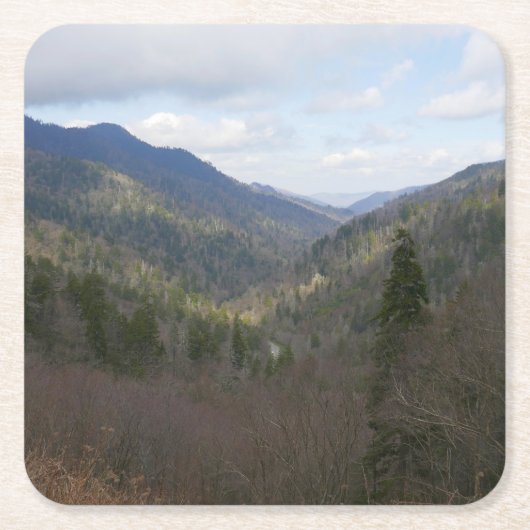 Morton Overlook at Great Smoky Mountains スクエアペーパーコースター (正面)