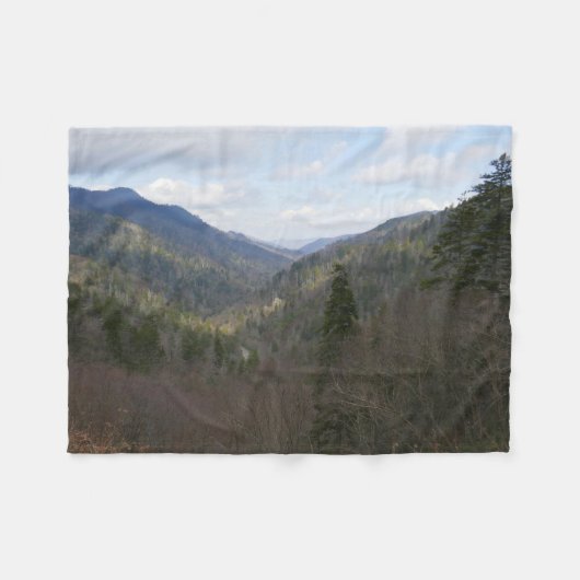 Morton Overlook at Great Smoky Mountains フリースブランケット (正面(横))