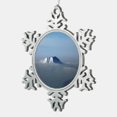 Morzineフランスホリデーカードアクリルプリント写真Bl スノーフレークピューターオーナメント (右)