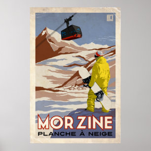 Morzine -ヴィンテージの効果 ポスター