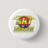 Morzine France Ski 80sロゴ 缶バッジ (正面)