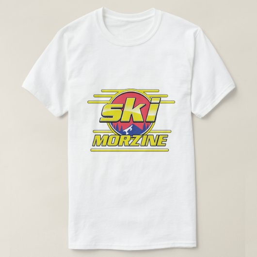 Morzine France Ski 80sロゴ Tシャツ (デザイン正面)