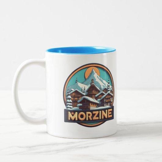 Morzine Ski Mug – アルプ祝スへの愛 ツートーンマグカップ (左)