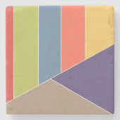 MOSAICストライプ三角形の色I +あなたのアイディア ストーンコースター (正面)