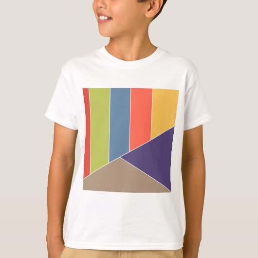 MOSAICストライプ三角形の色I +あなたのアイディア Tシャツ (正面)