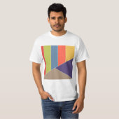 MOSAICストライプ三角形の色I +あなたのアイディア Tシャツ (正面フル)