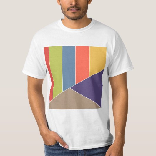 MOSAICストライプ三角形の色I +あなたのアイディア Tシャツ (正面)