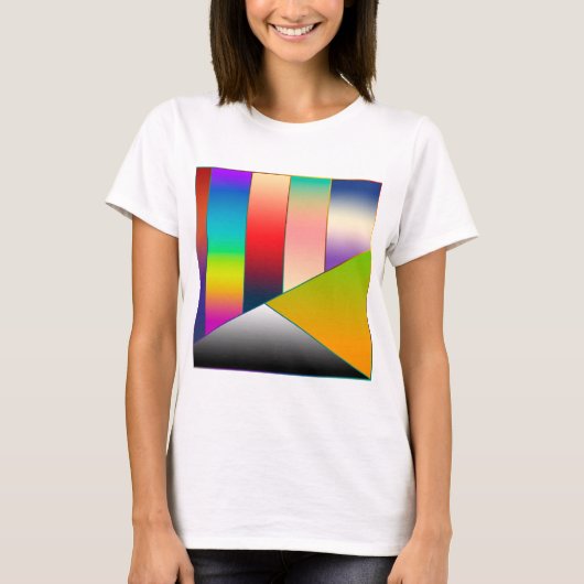 MOSAICストライプ三角形のIIとアイディア Tシャツ (正面)