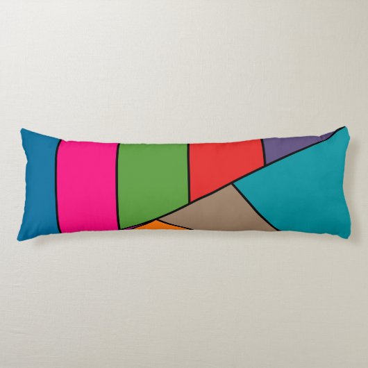 MOSAICストライプ三角形のIII色+アイディア ボディピロー (正面)