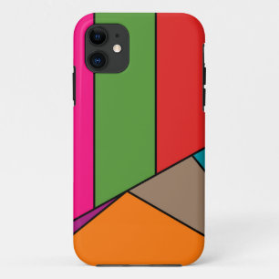 MOSAICストライプ三角形のIII色+アイディア iPhone 11 ケース