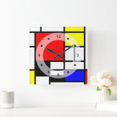 MOSAIC四角形の色付きI +アイディア スクエア壁時計 (ホーム)