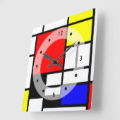 MOSAIC四角形の色付きI +アイディア スクエア壁時計 (傾斜)