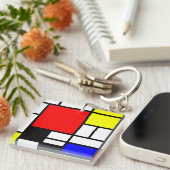 MOSAIC長方形の正方形の色I +あなたのアイディア キーホルダー (正面右)
