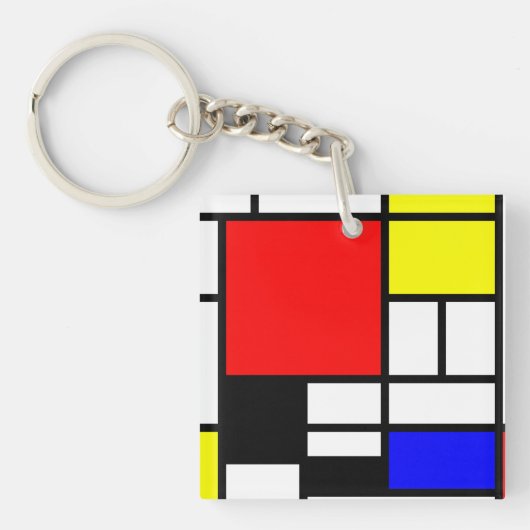 MOSAIC長方形の正方形の色I +あなたのアイディア キーホルダー (正面)