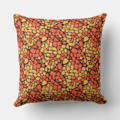 Mosaic abstract pattern tile yellow orange black クッション (裏面)