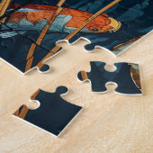 Mosaic Art Koi Fish Pond illustration design ジグソーパズル (側面)