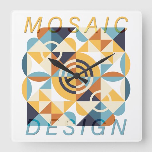 Mosaic Art Pattern スクエア壁時計 (正面)