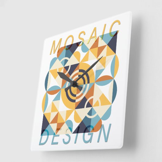 Mosaic Art Pattern スクエア壁時計 (傾斜)