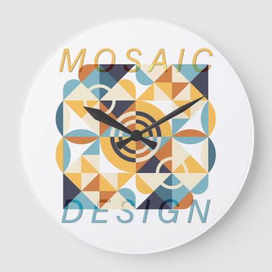Mosaic Art Pattern ラージ壁時計 (正面)