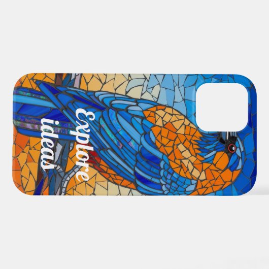 mosaic blue jay gothic halloween phone case iPhoneケース (裏面横)