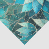 Mosaic Blue Teal Floral Pattern Decoupage 薄葉紙 (詳細)