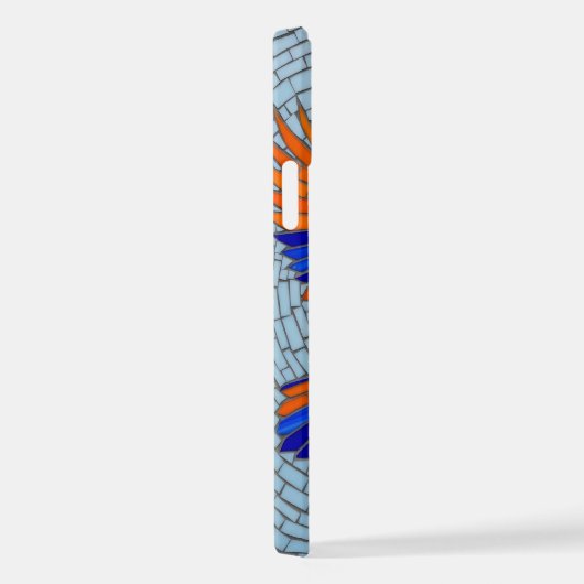 Mosaic Bluebird Flight Stained Glass Phone Case iPhoneケース (右側面)
