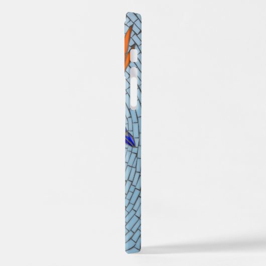 Mosaic Bluebird Flight Stained Glass Phone Case iPhoneケース (左側面)