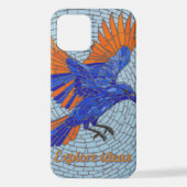 Mosaic Bluebird Flight Stained Glass Phone Case iPhoneケース (裏面)