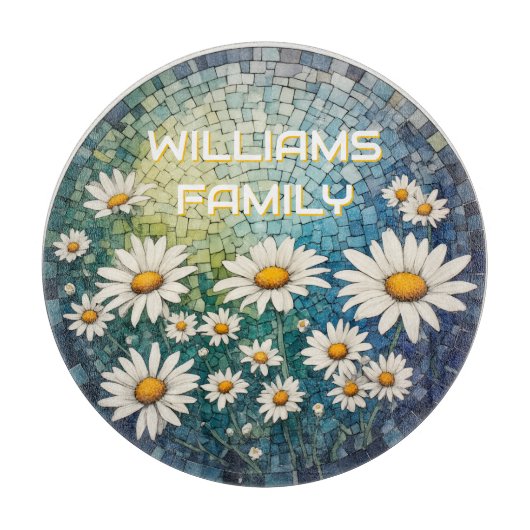 Mosaic Daisy Glass Cutting Board カッティングボード (正面)