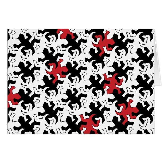 Mosaic Geckos - red black white (正面横)