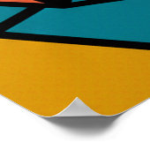 Mosaic Geometric Portrait in Amber and Teal ポスター (角)