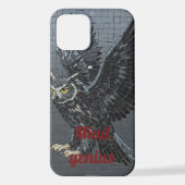 Mosaic Halloween Owl Mind Genius Phone Case iPhoneケース (裏面)