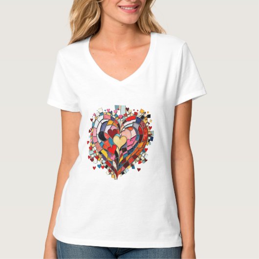 Mosaic Heart of Love Tシャツ (正面)