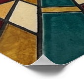 Mosaic Jazz Bassist Poster Stained Glass Music ポスター (角)