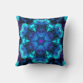 Mosaic Kaleidoscope Flower Blue and Purple クッション (裏面)