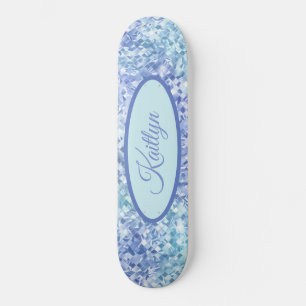 Mosaic Marble Swirl Sheen Editable Nameplate スケートボード