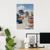 Mosaic Pathway Poster Stepping Stones, Colorful ポスター (ホームオフィス)