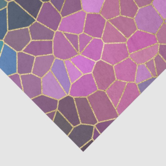 Mosaic Pattern of Pink Purple Teal Blue Green Gold 薄葉紙 (詳細)