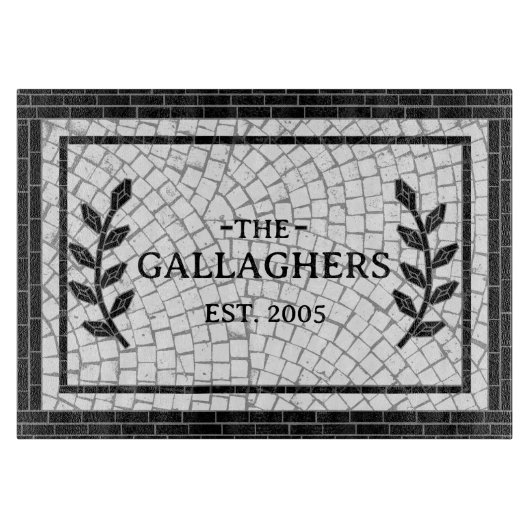 Mosaic Print Personalized Name カッティングボード (正面)