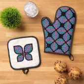 Mosaic Radiance (Fusion) 鍋つかみ&鍋敷きセット (トップダウン)