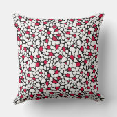Mosaic red white black abstract pattern tile retro クッション (裏面)