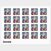 Mosaic Santa Claus Sticker Artistic  スクエアシール (シート)